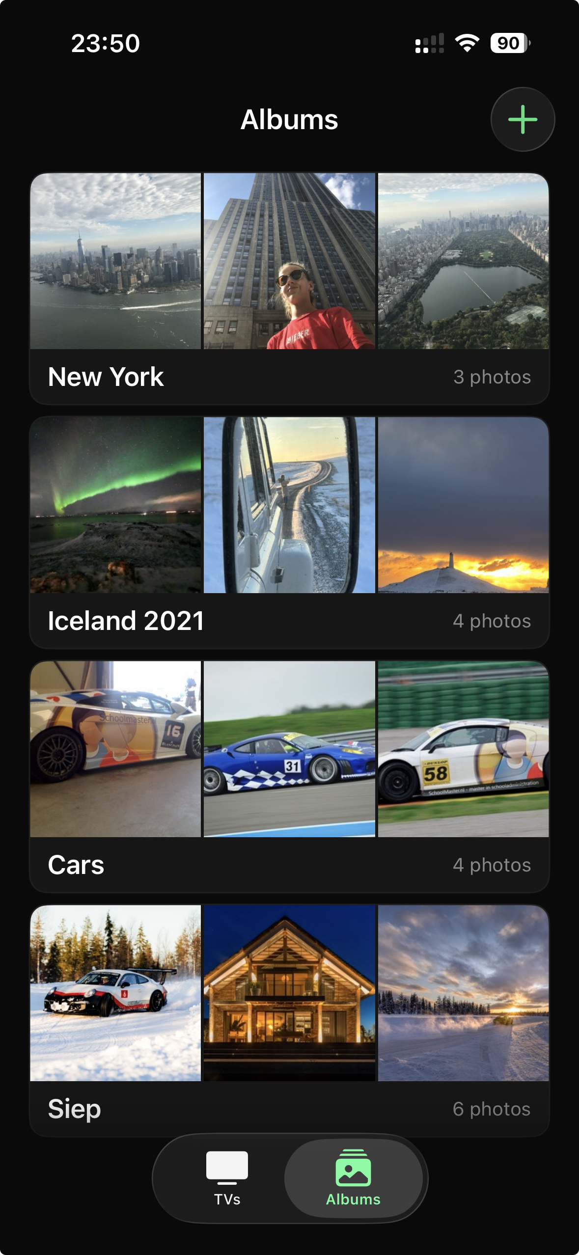 Photos uploaded and organized in Frame TV albums